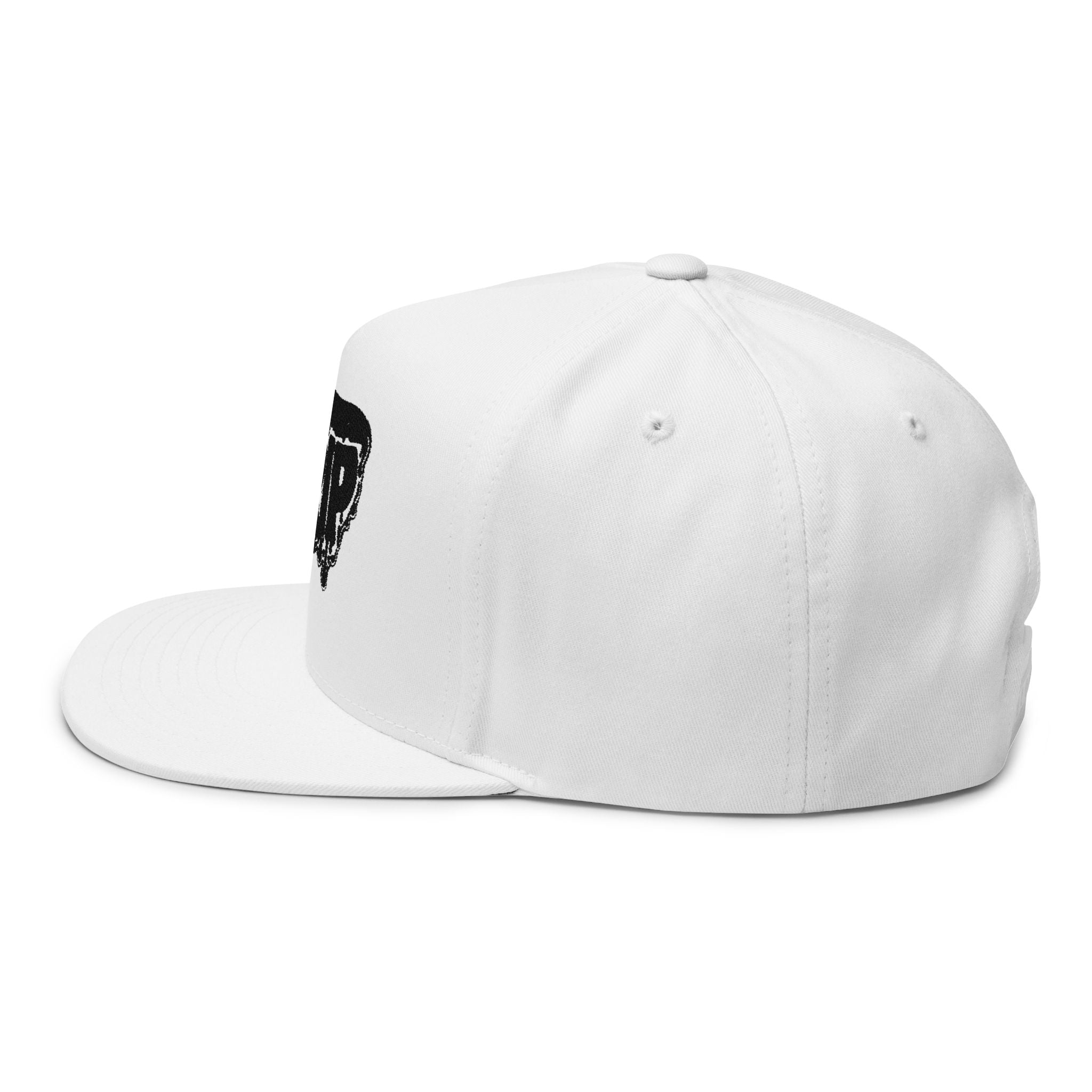 Drip Embroidered Flat Bill Cap — Streetwear Snapback Hat