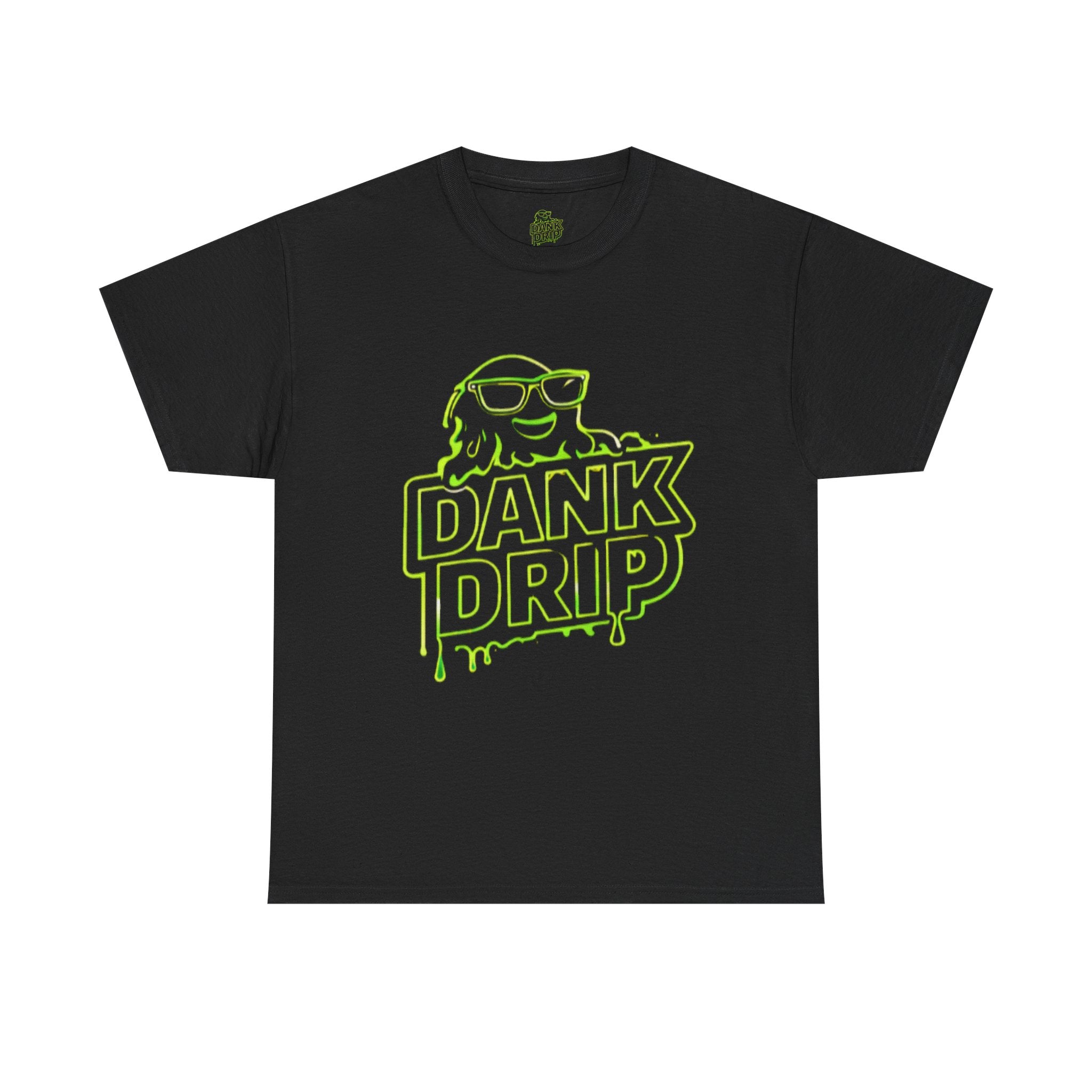 Dank Drip Graphic Tee — Neon Green Dripping Logo T-Shirt