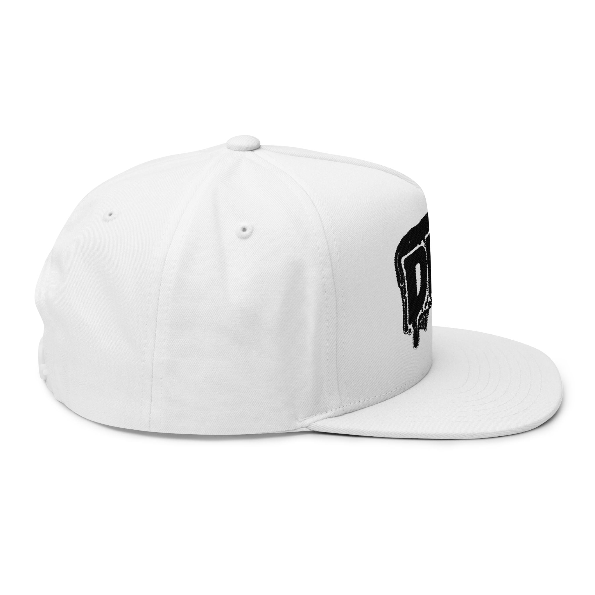 Drip Embroidered Flat Bill Cap — Streetwear Snapback Hat